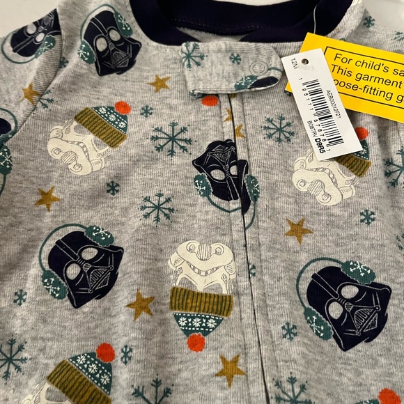 New Boys Star Wars one piece zip pj, new 12month pjs Star Wars w tags,Star Wars - Picture 3 of 8